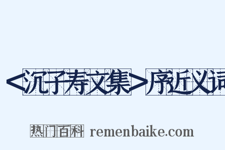 ＜沉子寿文集＞序近义词是什么意思的图片